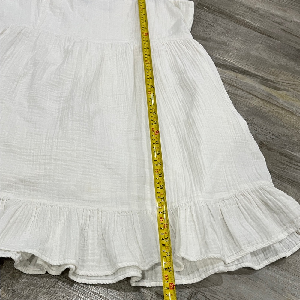 Old Navy dress sun white XL tall White Sleeveless Dress‎ with Ruffle Hem - Picture 4 of 9